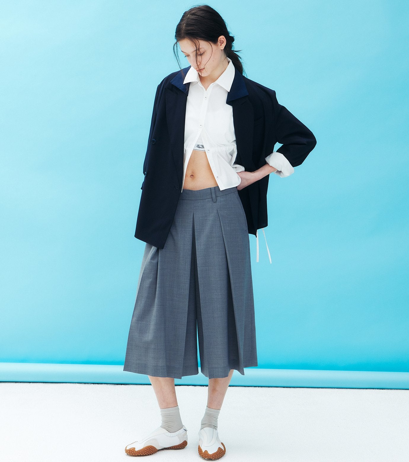Pleated Half Pants