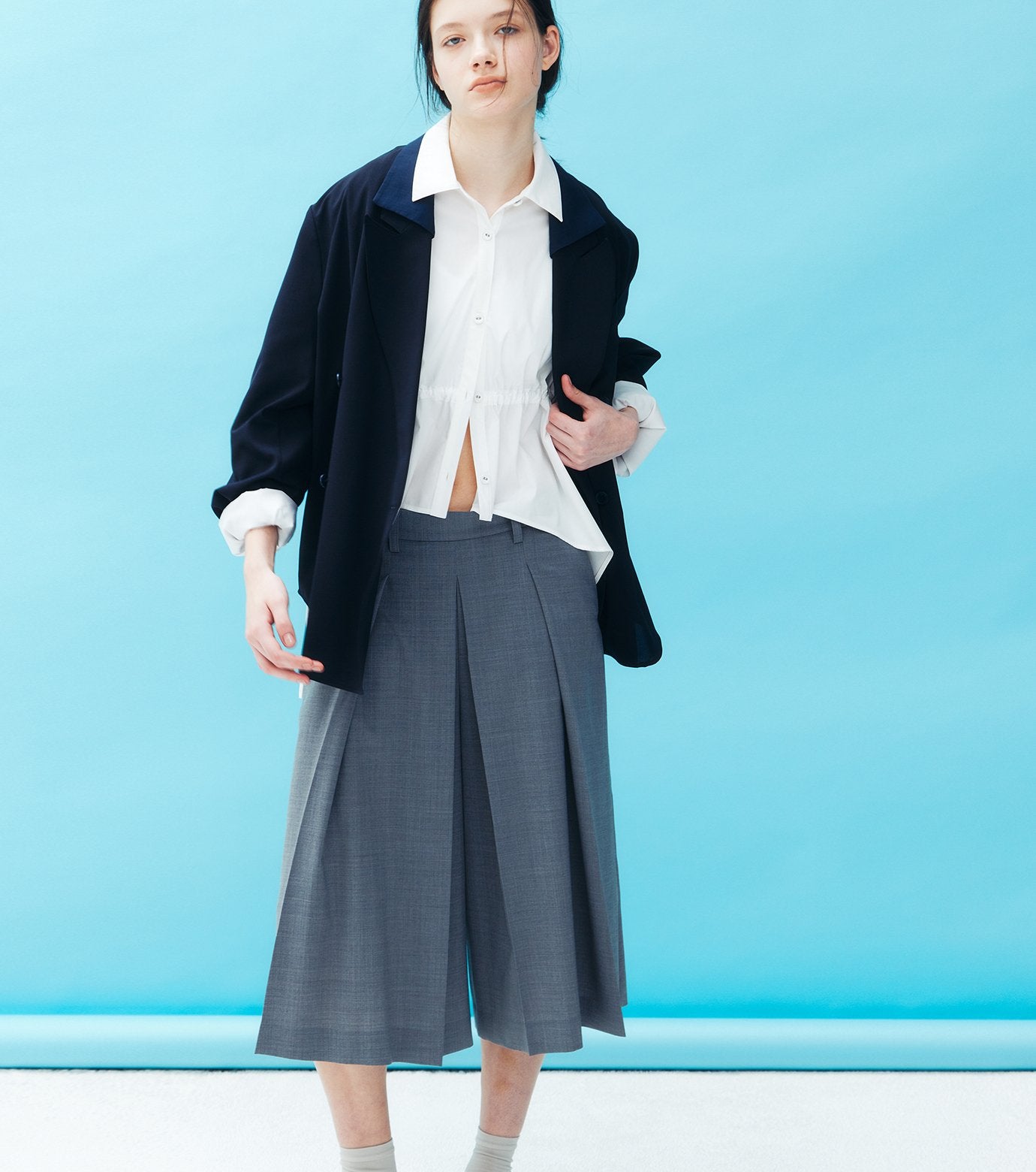 Pleated Half Pants