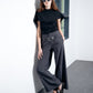 Low-Rise Trousers w/Belt