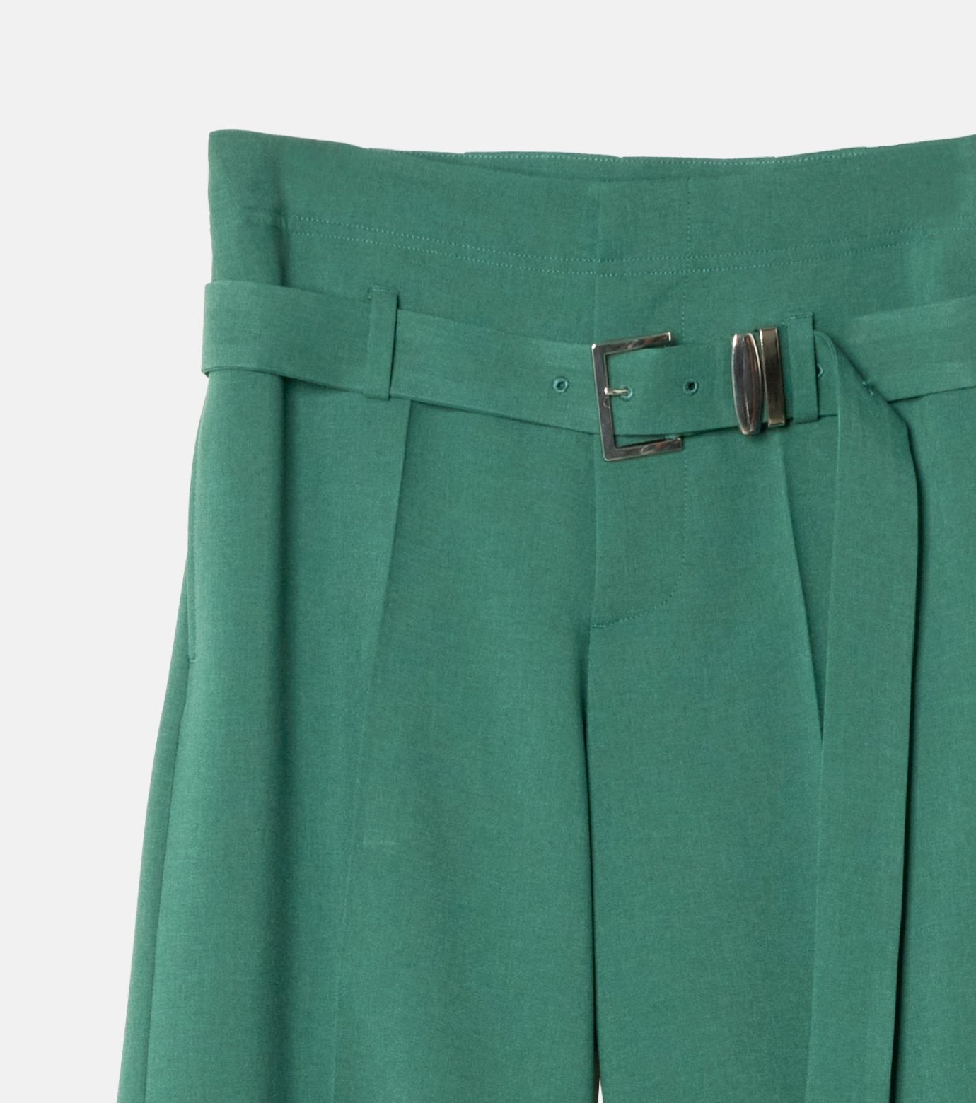 Low-Rise Trousers w/Belt
