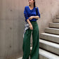 Low-Rise Trousers w/Belt