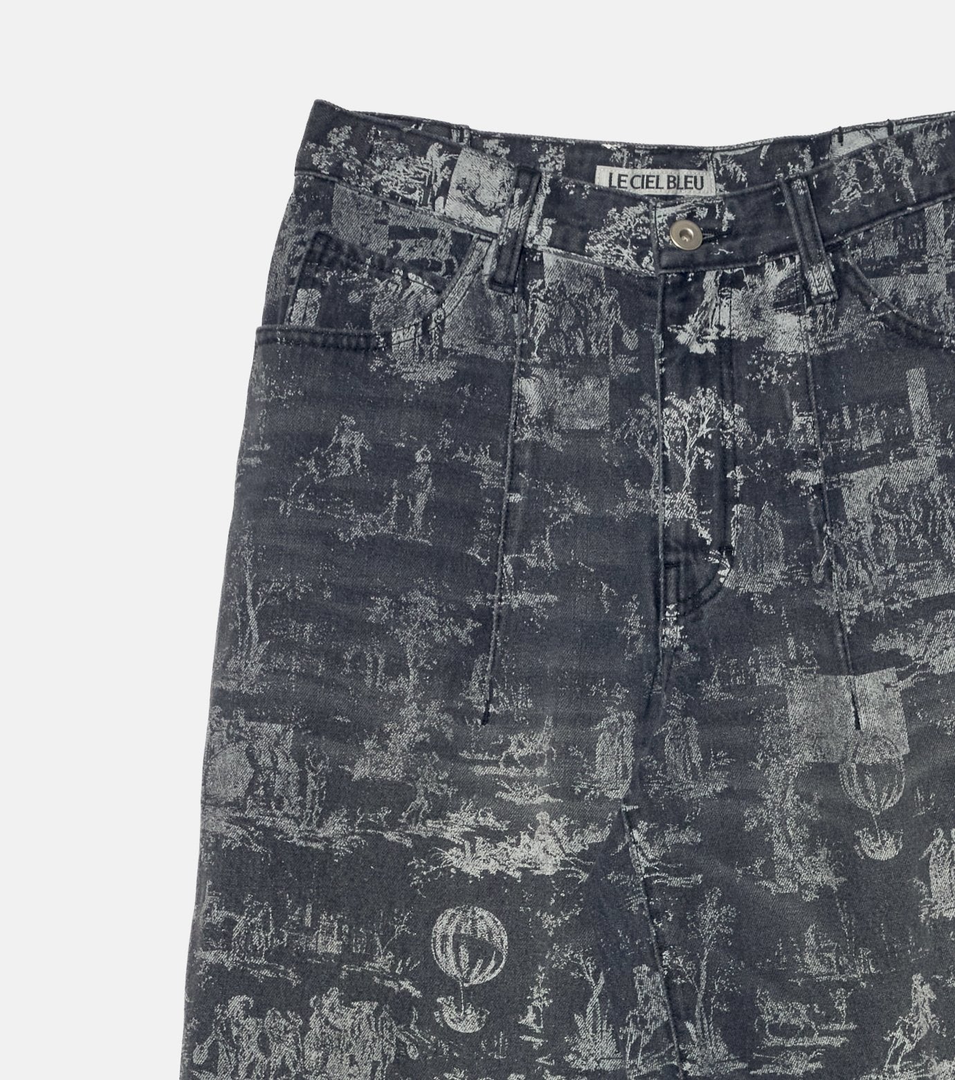 Wallpaper Print Barrel Jeans