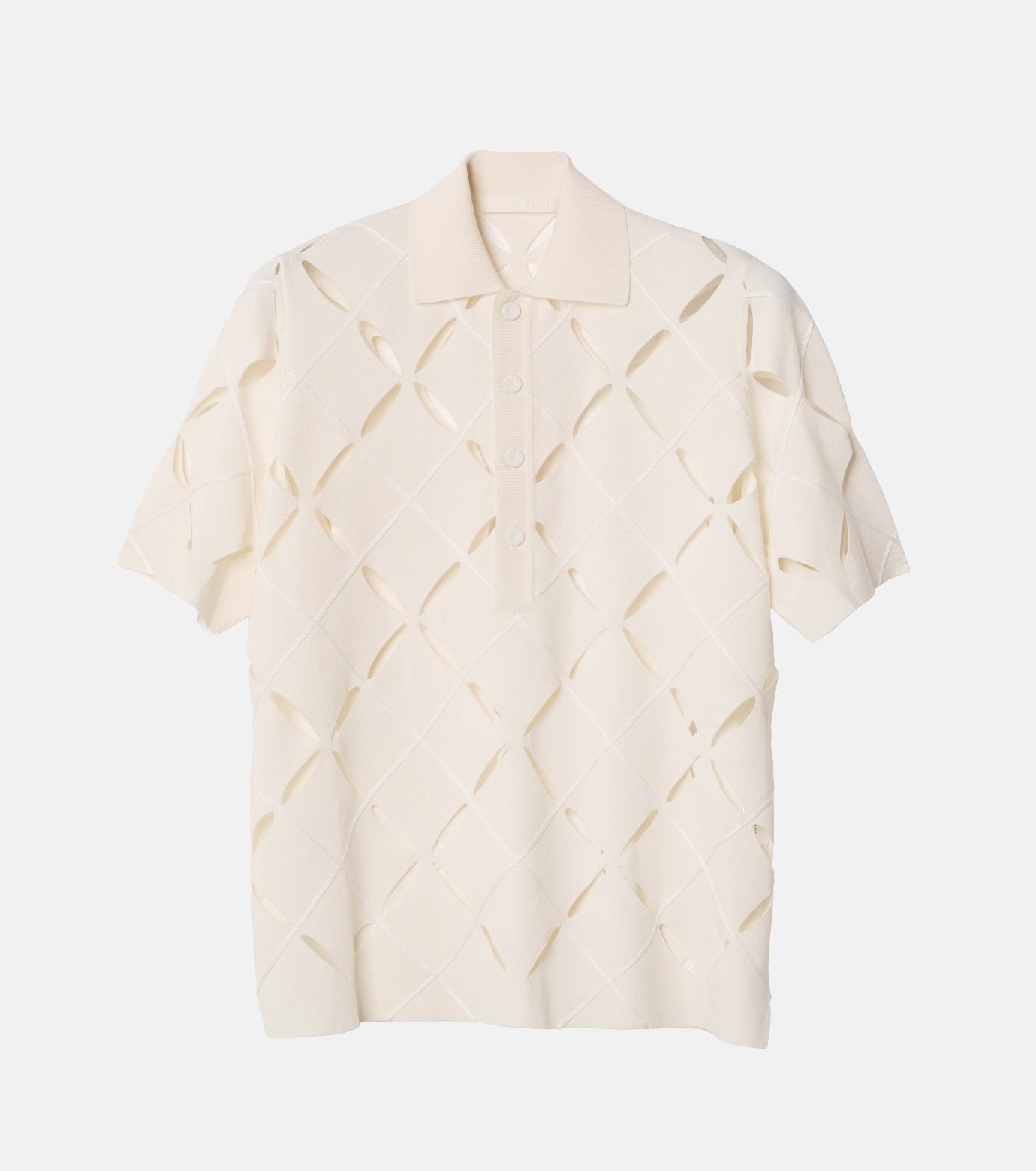 Argyle Cut-Out Polo Knit