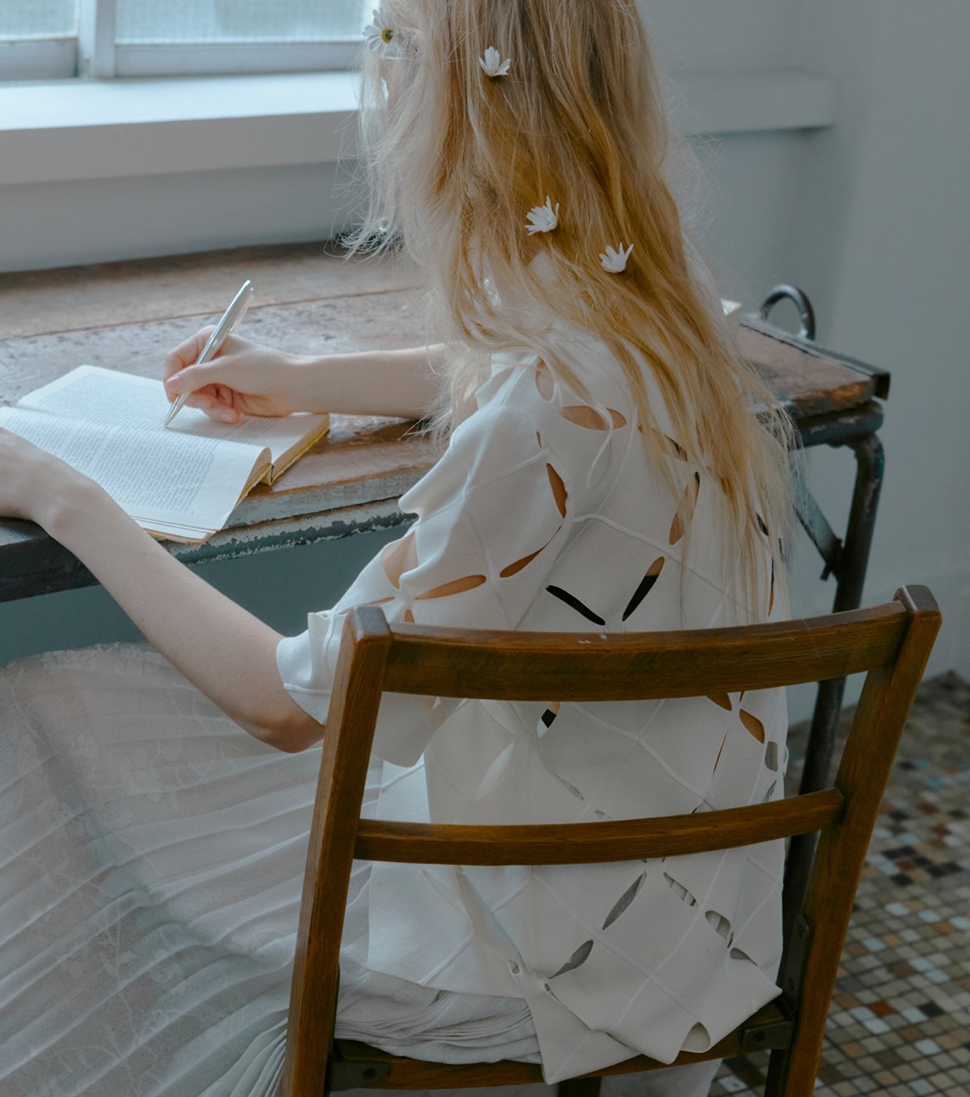 Argyle Cut-Out Polo Knit