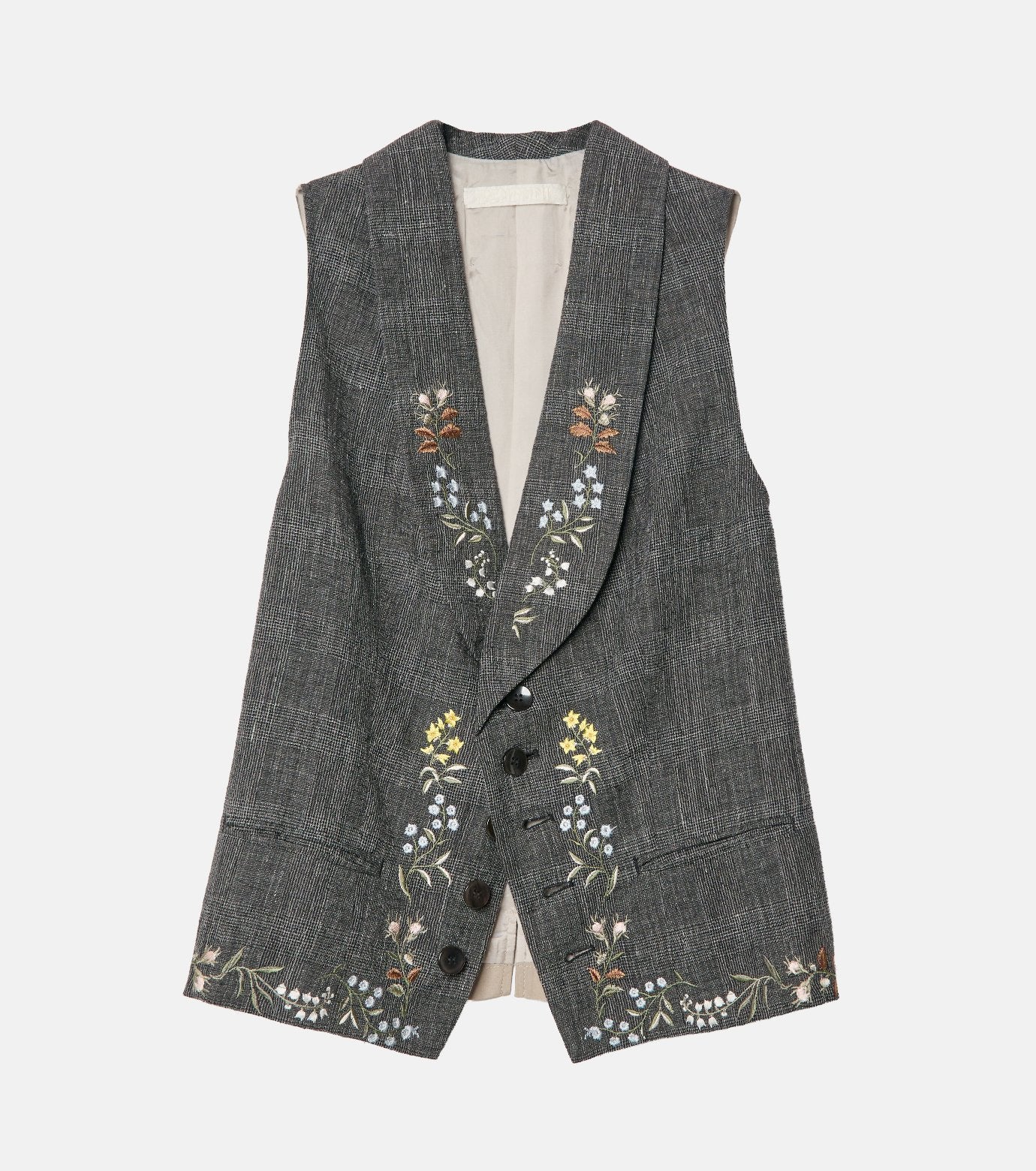 Jacquard Floral Embroidered Vest