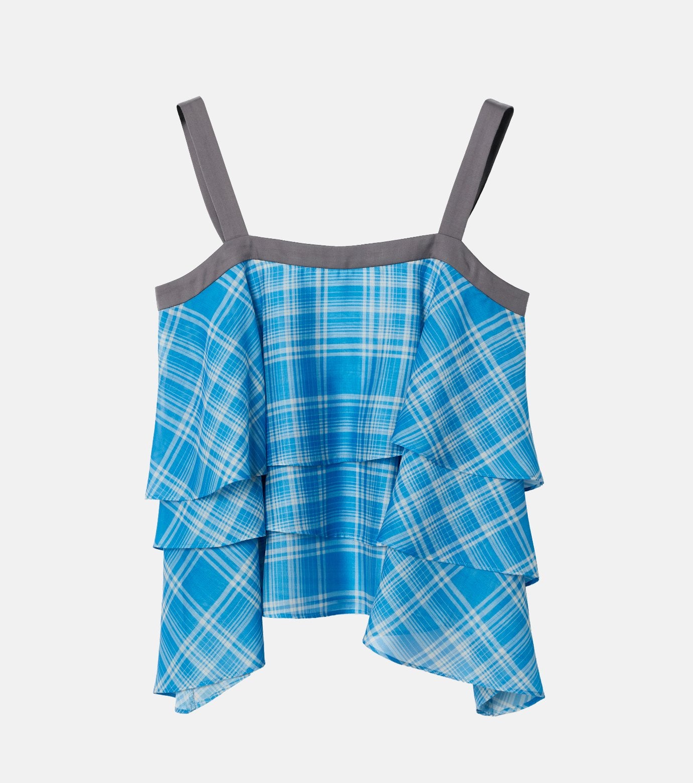 Plaid Print Tiered Cami Top