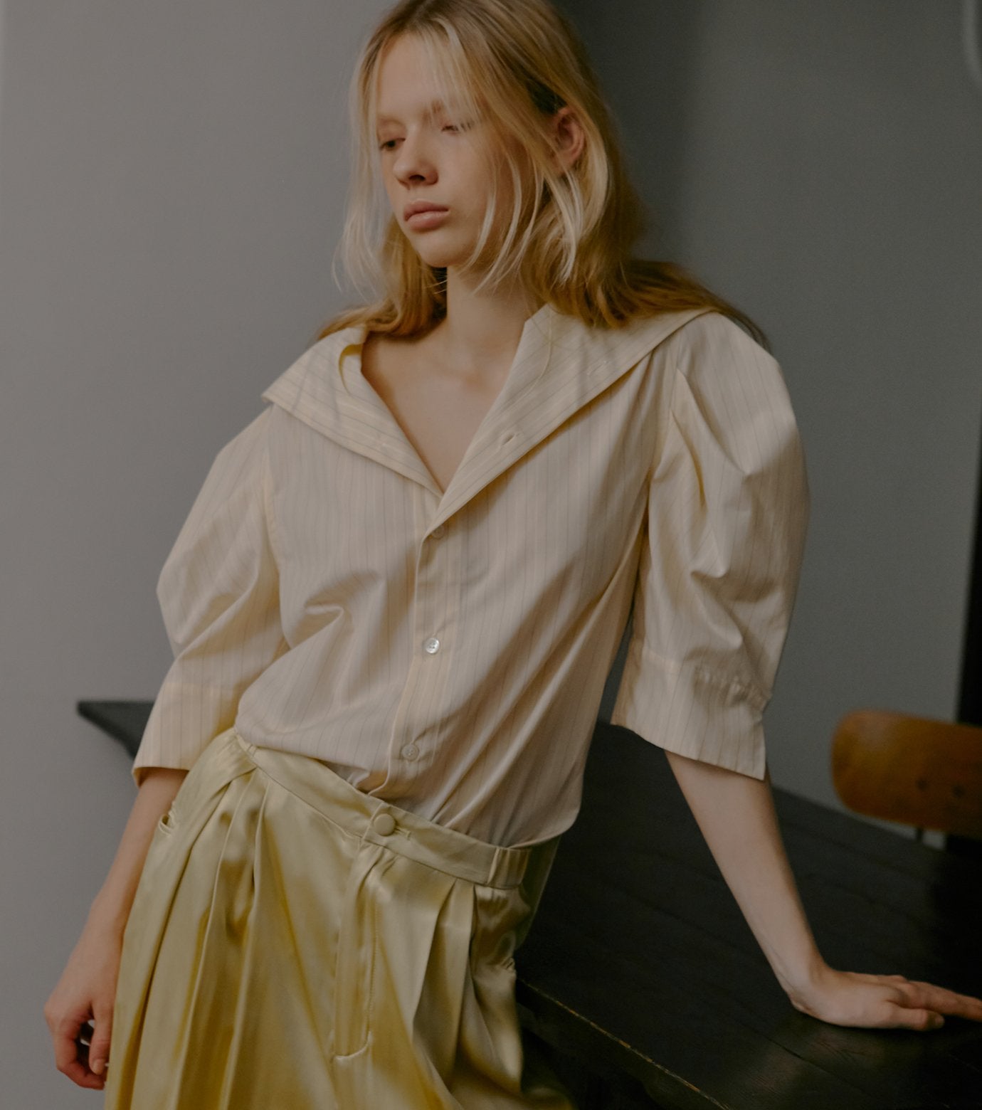 Tuck-Sleeve Short Sleeve Shirt