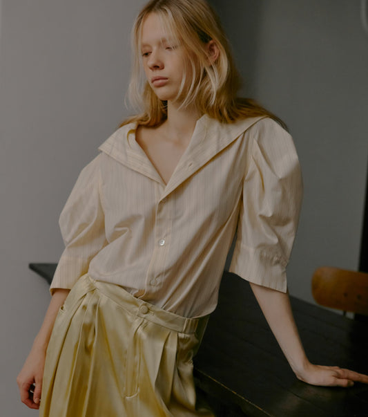 Tuck-Sleeve Short Sleeve Shirt