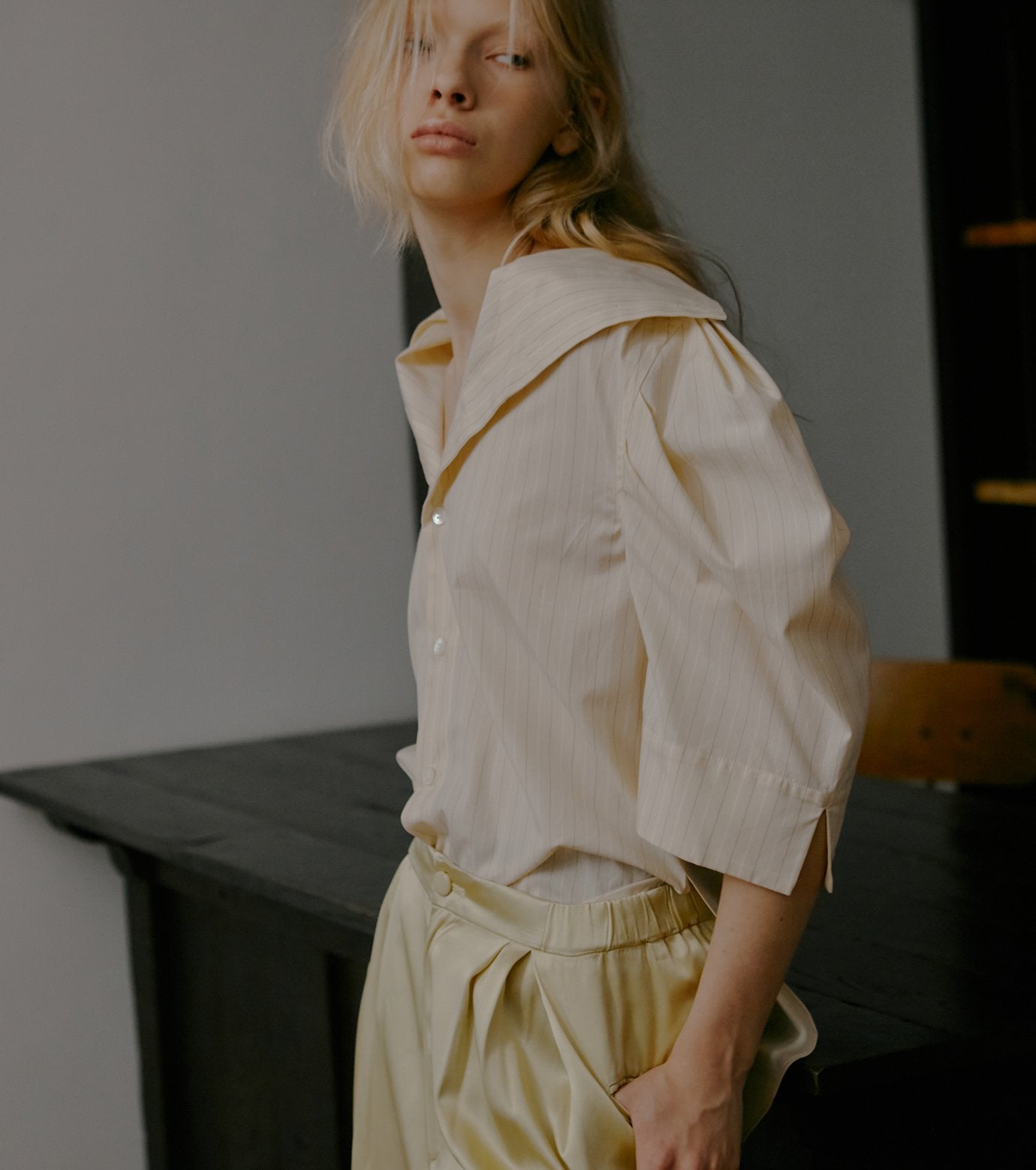 Tuck-Sleeve Short Sleeve Shirt