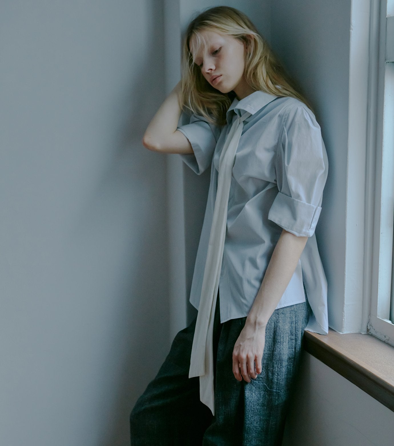 Tuck-Sleeve Short Sleeve Shirt