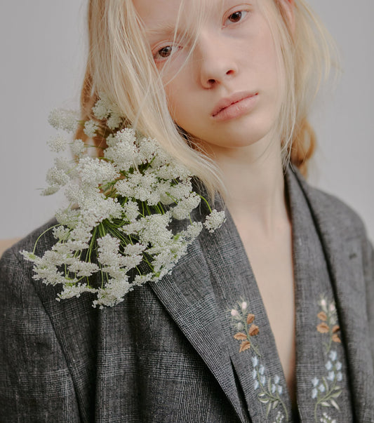 Jacquard Tuck-Detail Jacket