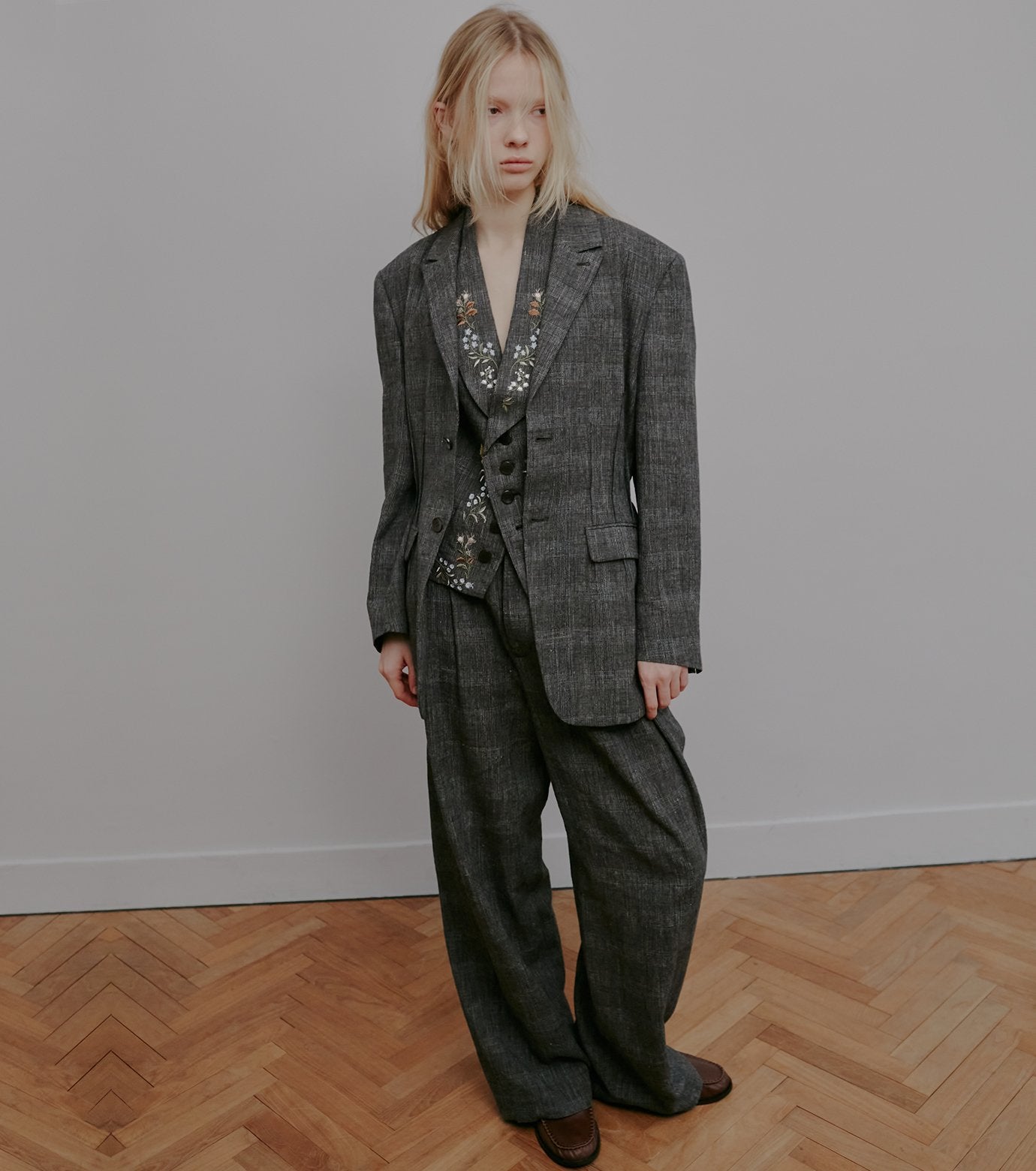 Jacquard Tuck-Detail Jacket