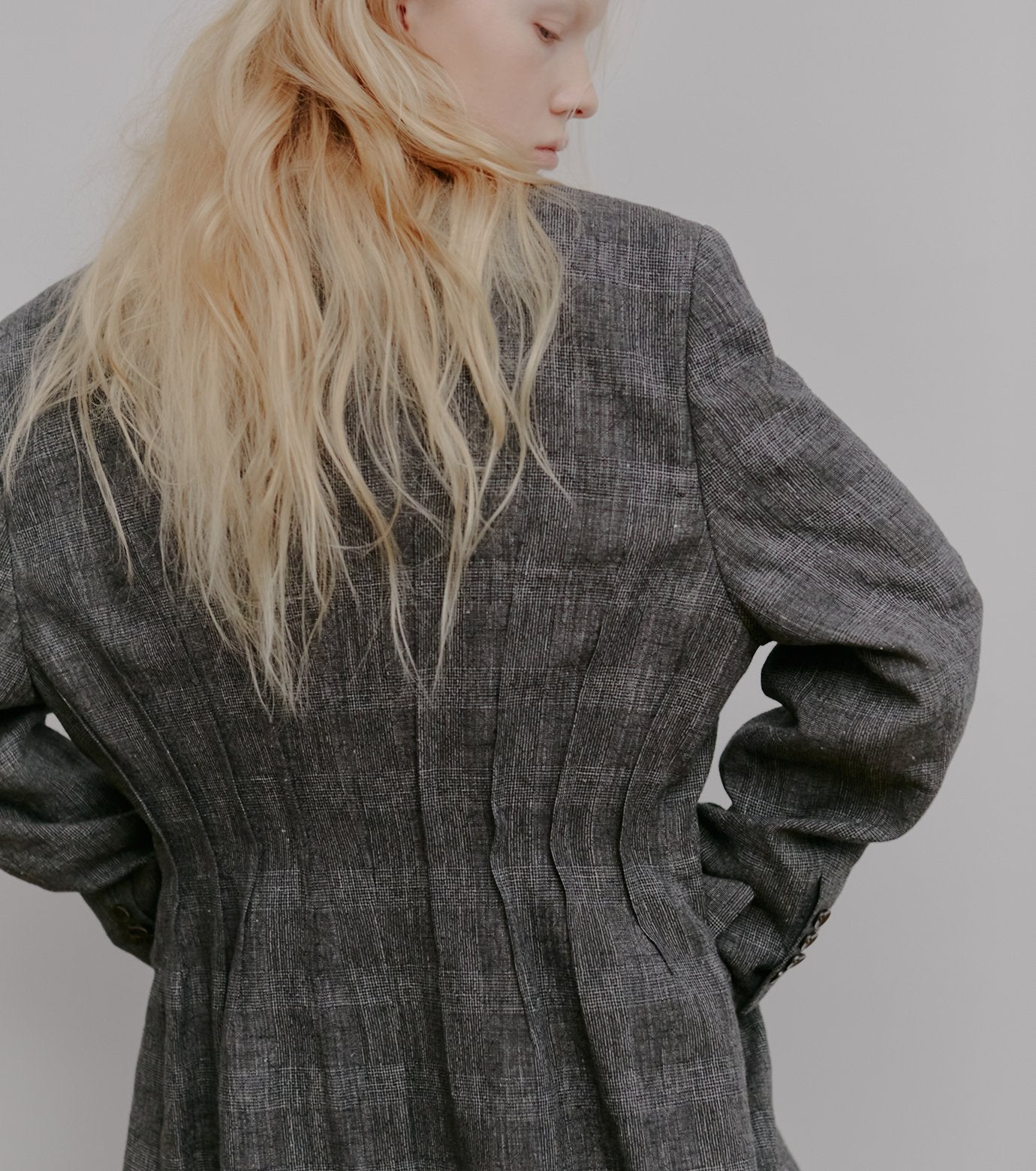 Jacquard Tuck-Detail Jacket