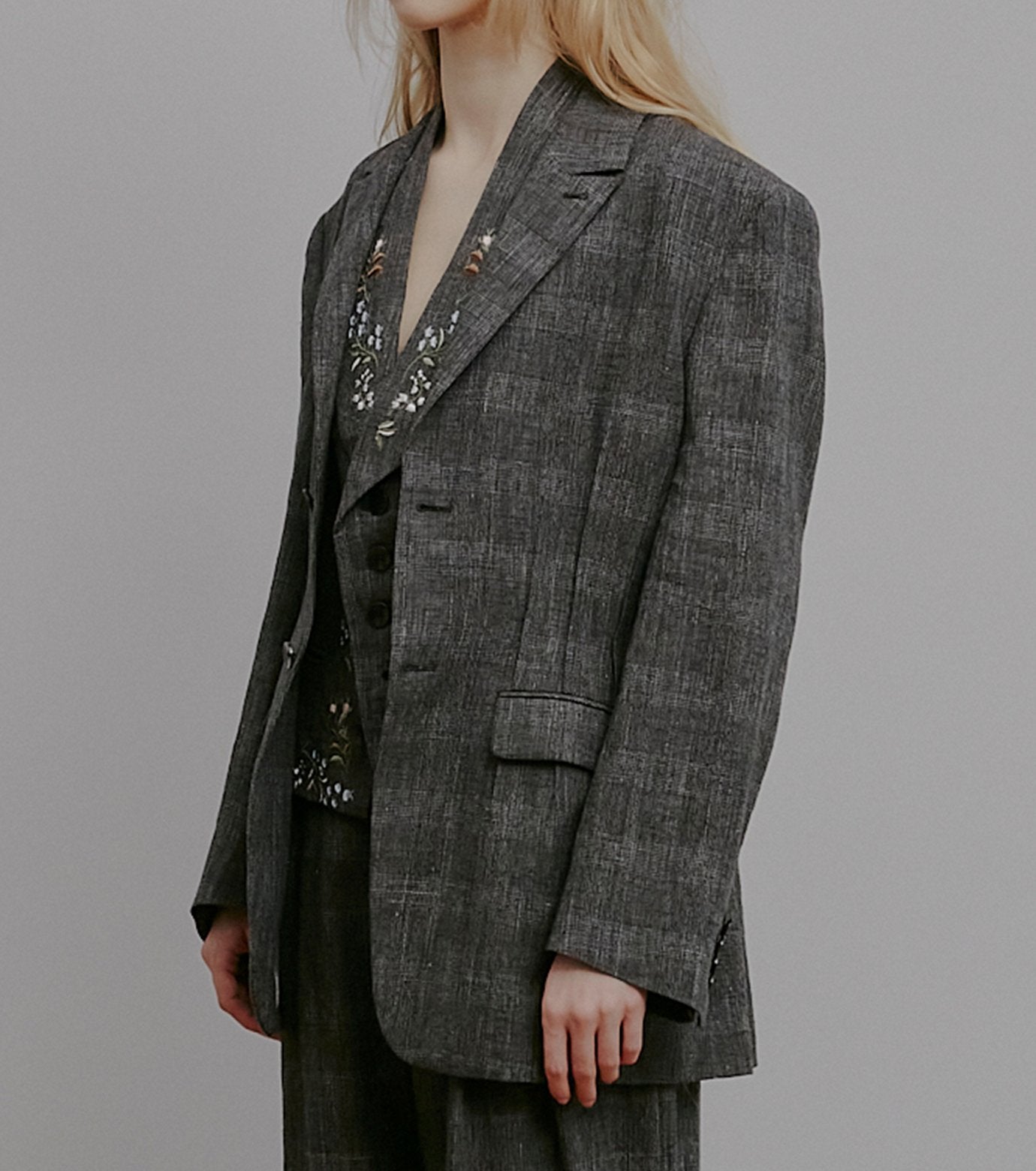 Jacquard Tuck-Detail Jacket