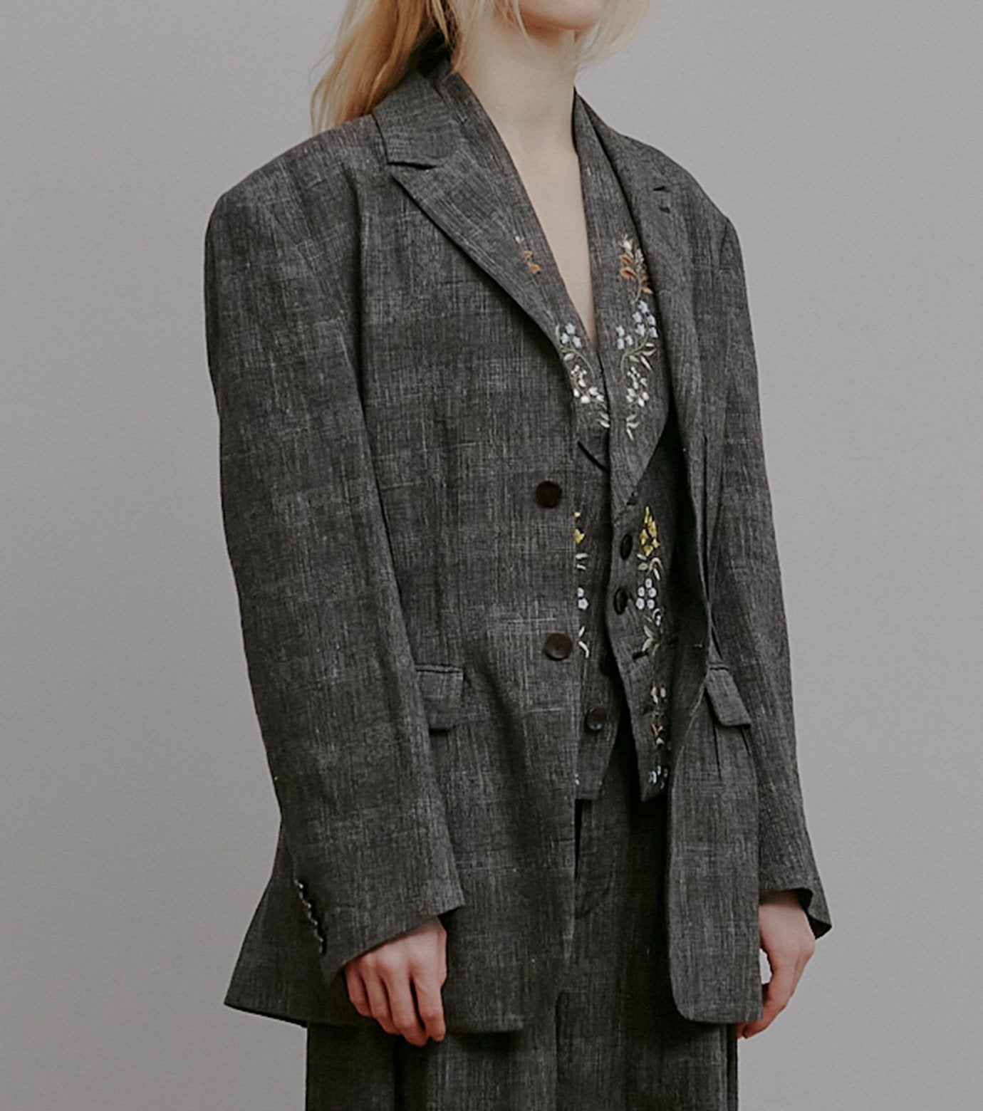 Jacquard Tuck-Detail Jacket