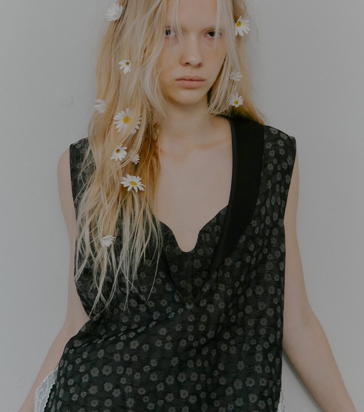 Floral Jacquard Shawl Collar Dress