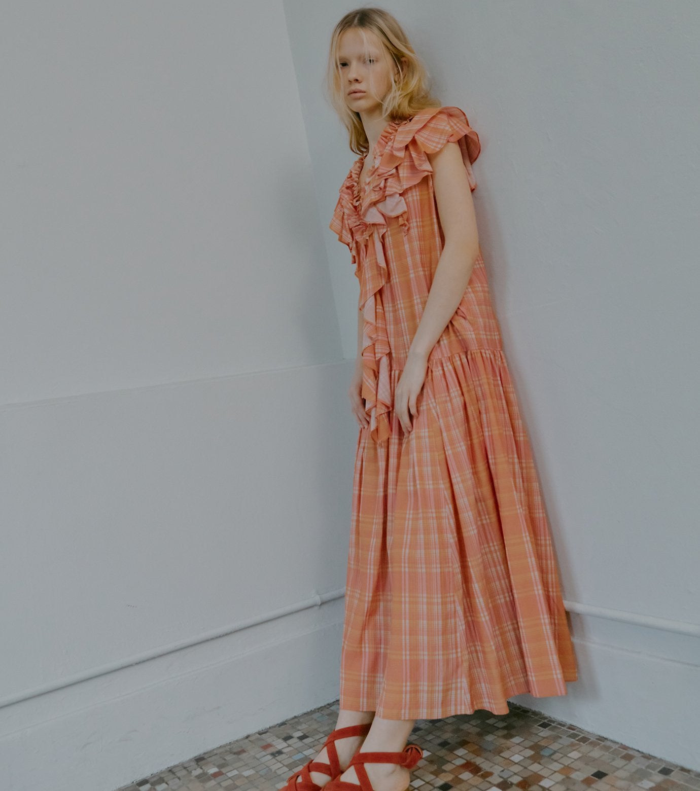 Plaid Print Maxi Dress