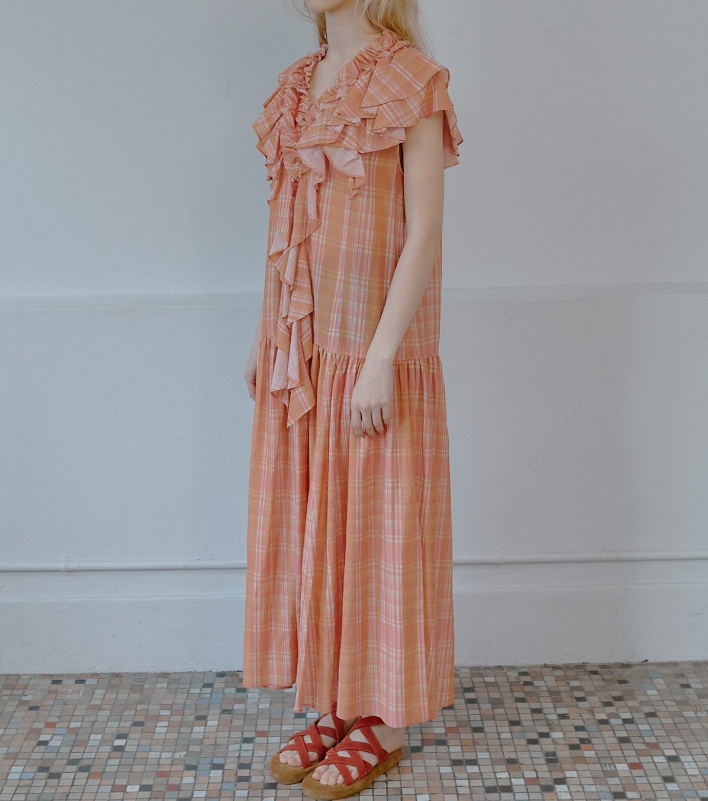 Plaid Print Maxi Dress