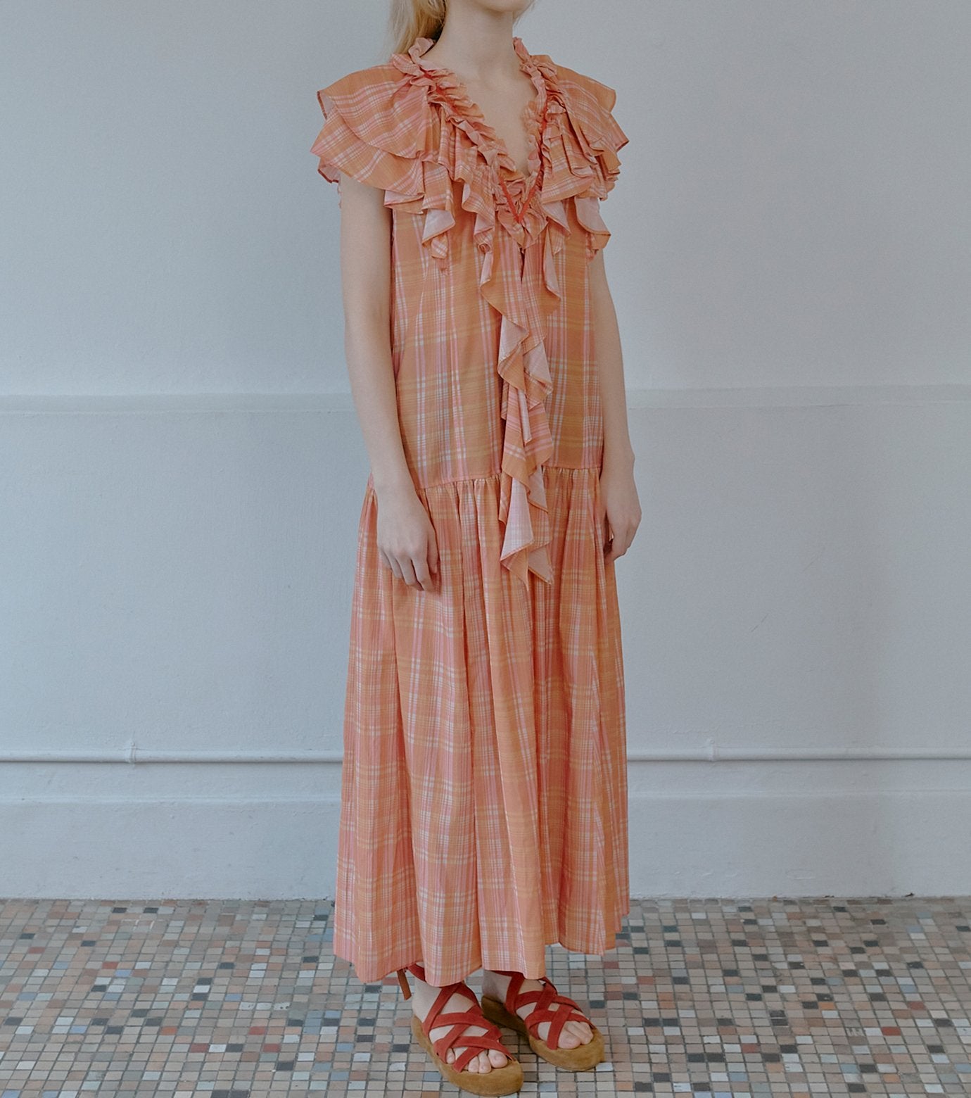 Plaid Print Maxi Dress