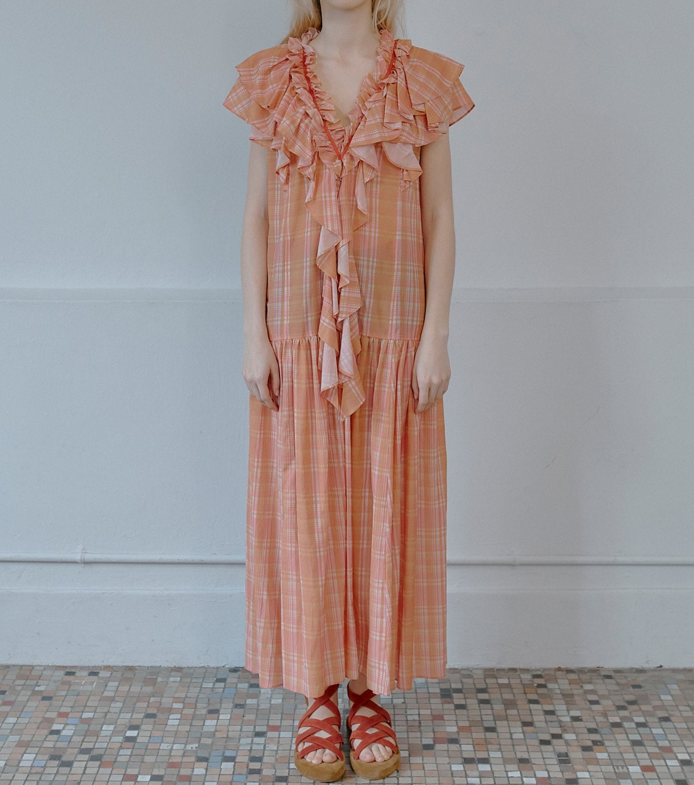 Plaid Print Maxi Dress