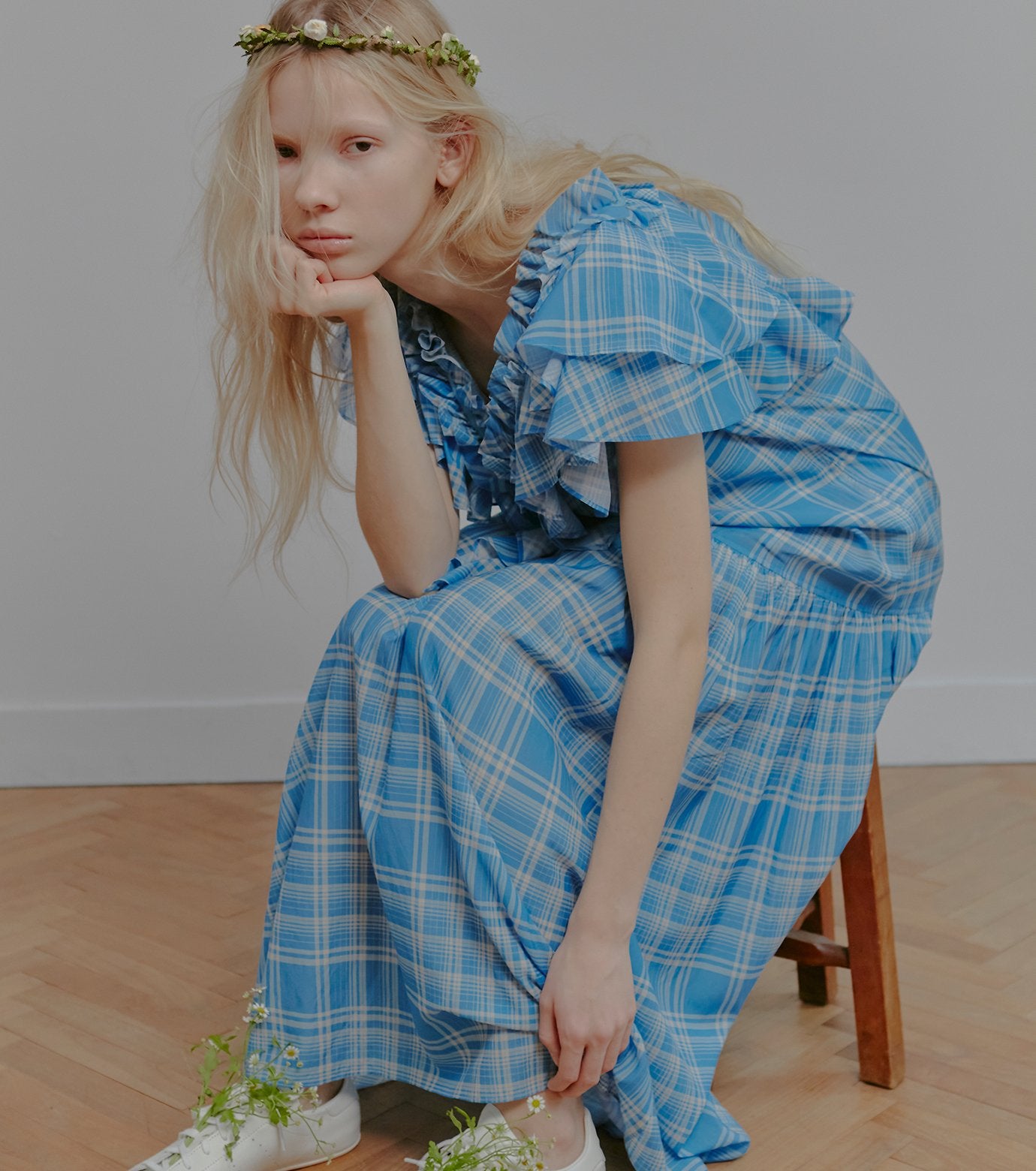 Plaid Print Maxi Dress