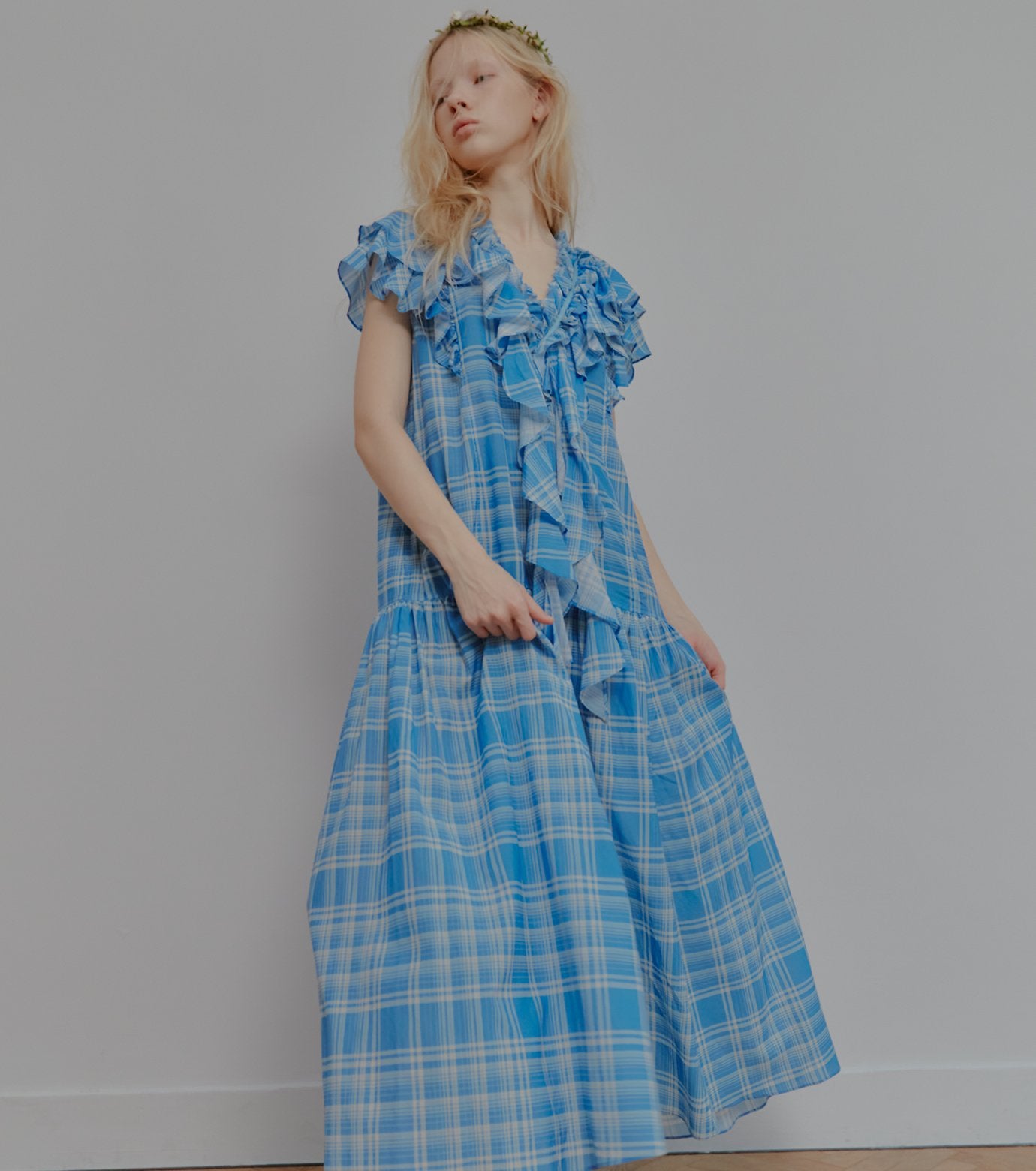 Plaid Print Maxi Dress