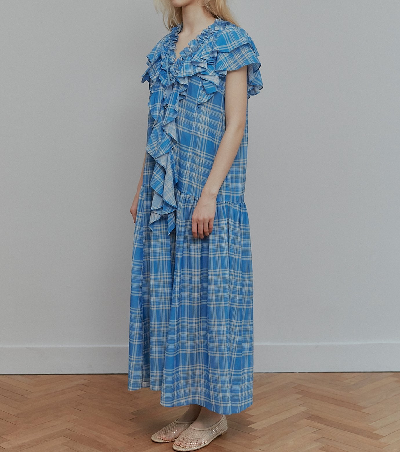 Plaid Print Maxi Dress