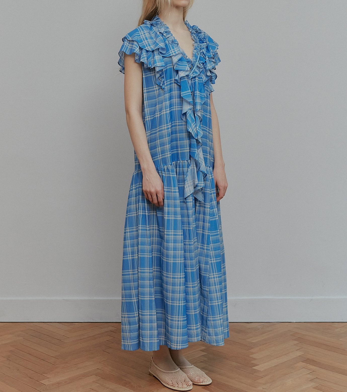 Plaid Print Maxi Dress