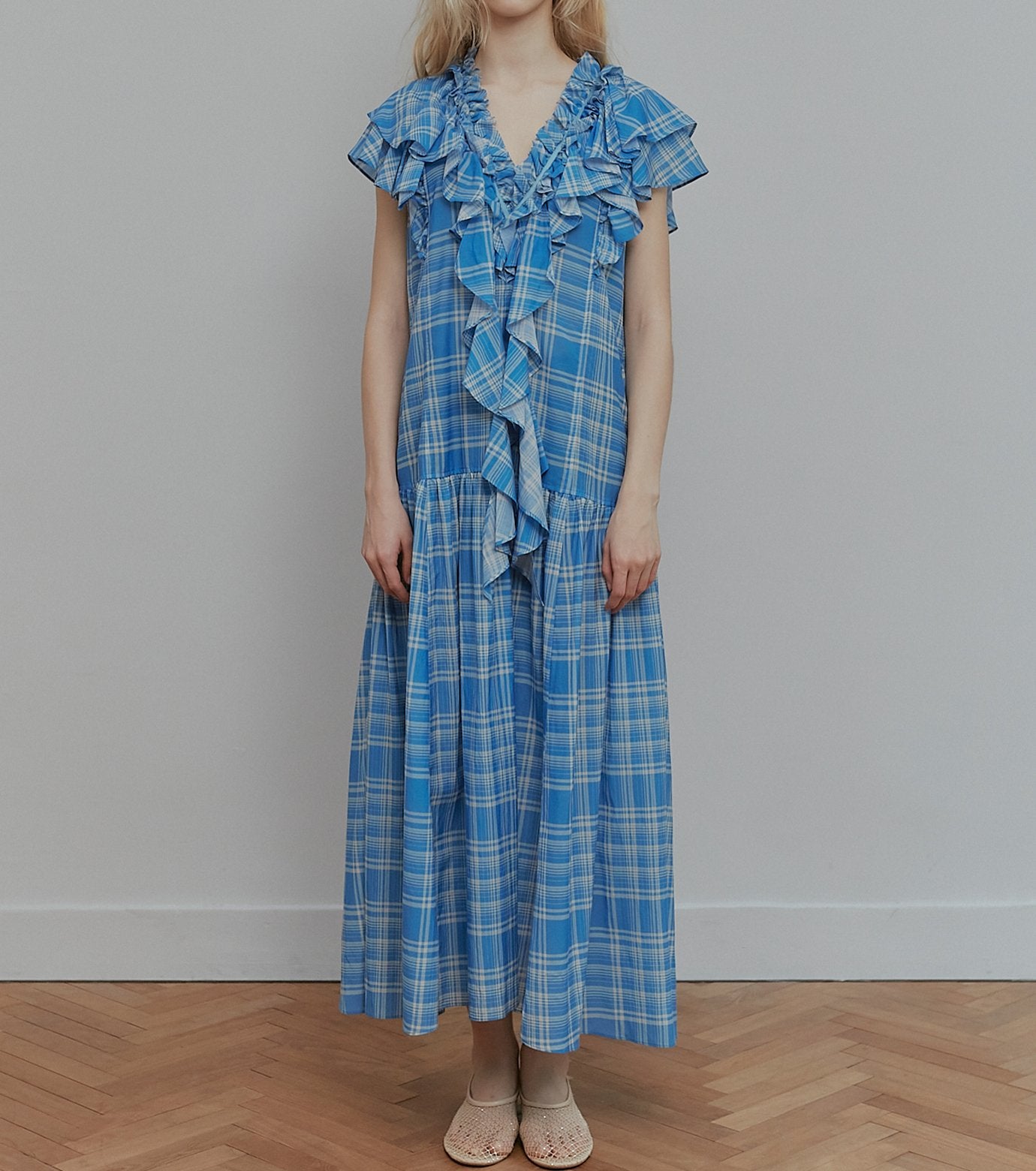 Plaid Print Maxi Dress