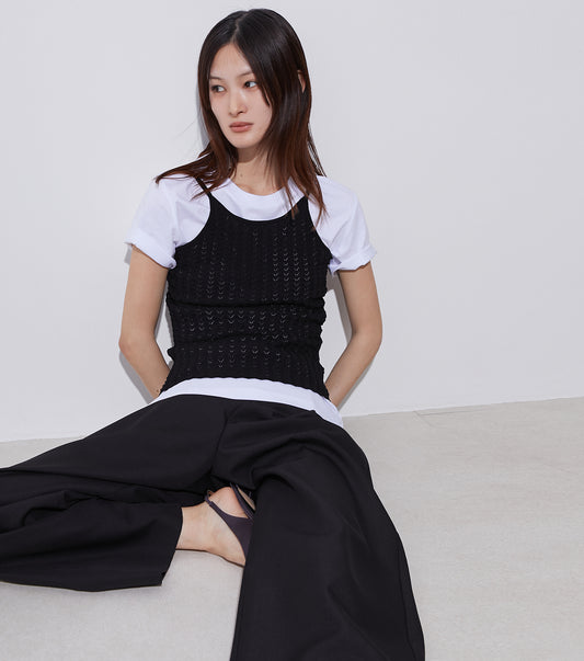 Eyelet Pattern Knit Camisol