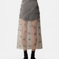 Sheer Spiral Midi Skirt Emb