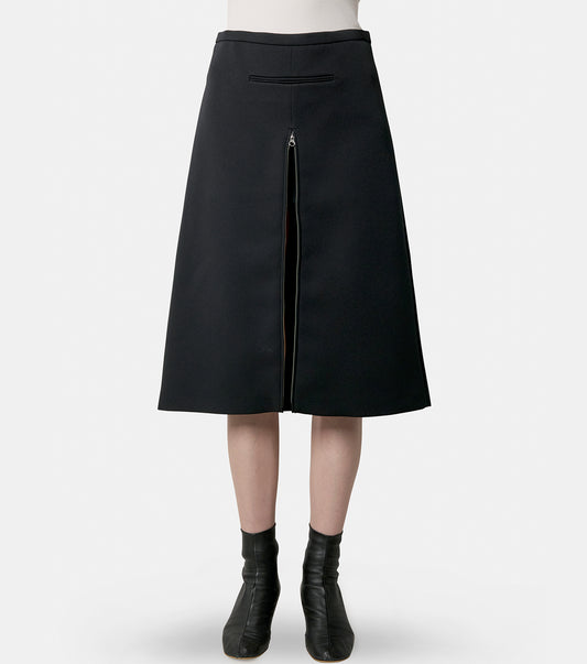 Tailored Zipped Twill Skirt