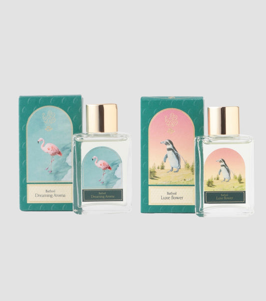Organic cotton face towel & bath oil LUXE FLOWER・DREAMING AROMA Gift Set