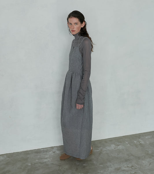 Halterneck Barrel Jacquard Dress