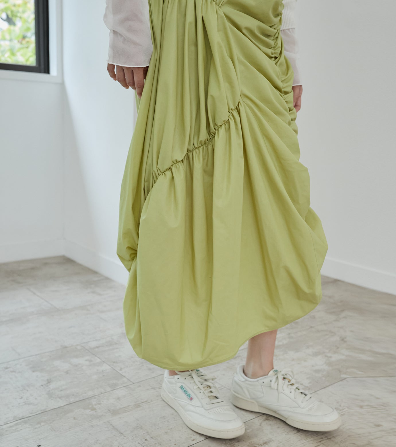 Shirring Taffeta Skirt