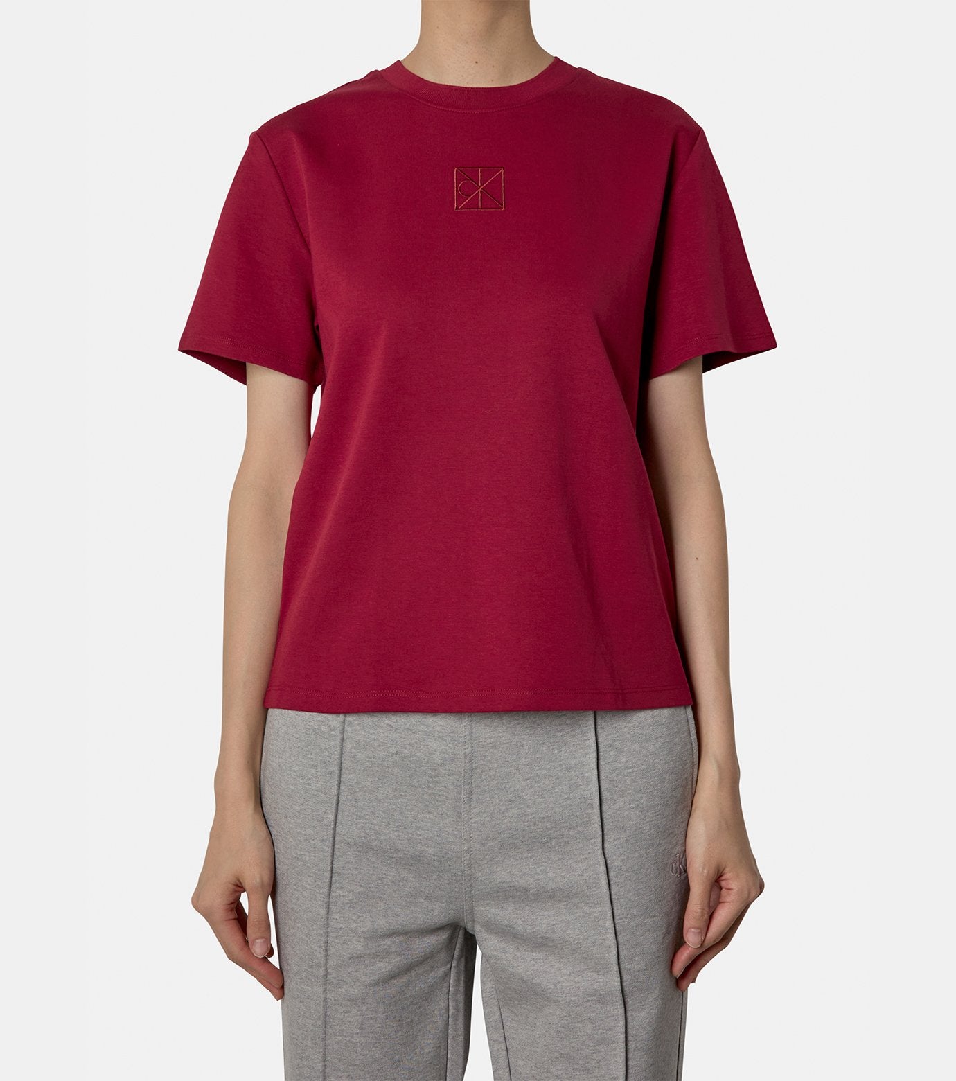 SS LUX PIMA EMBLEM MOCK NK RELAXED T