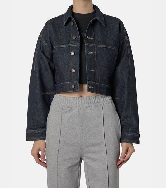 ARTICULATED DENIM JACKET RESIN RINSE