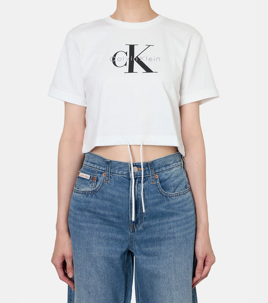SS MONOLOGO CROPPED TIE TEE