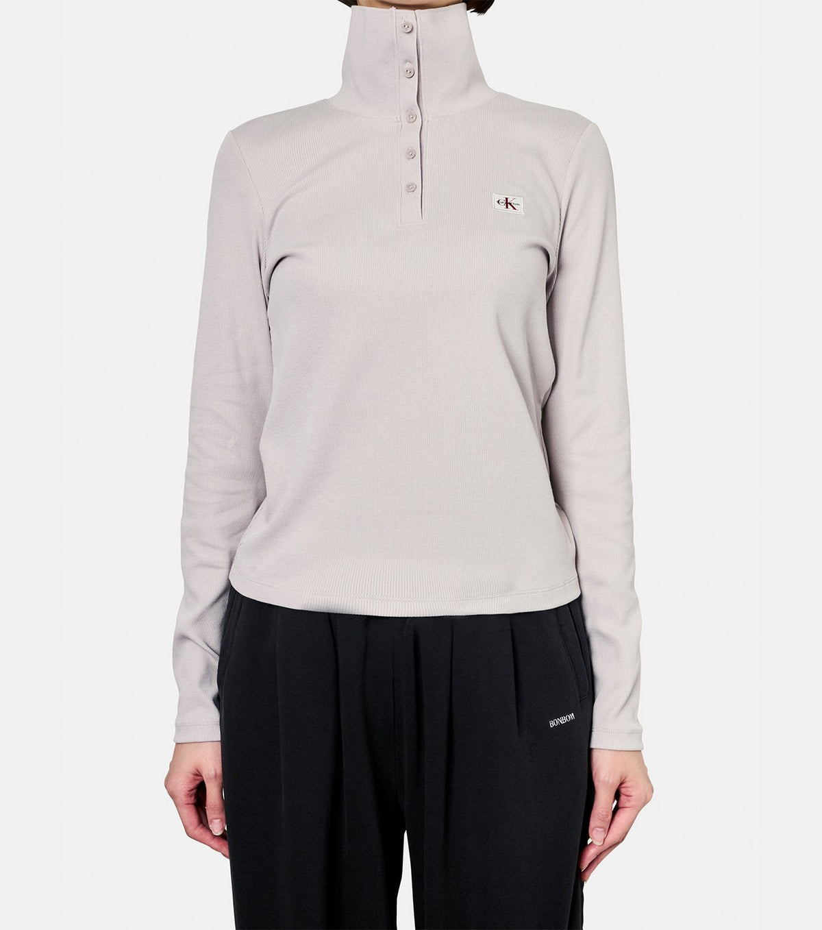 LS WVN LABEL TNECK HENLEY