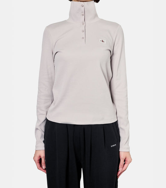 LS WVN LABEL TNECK HENLEY