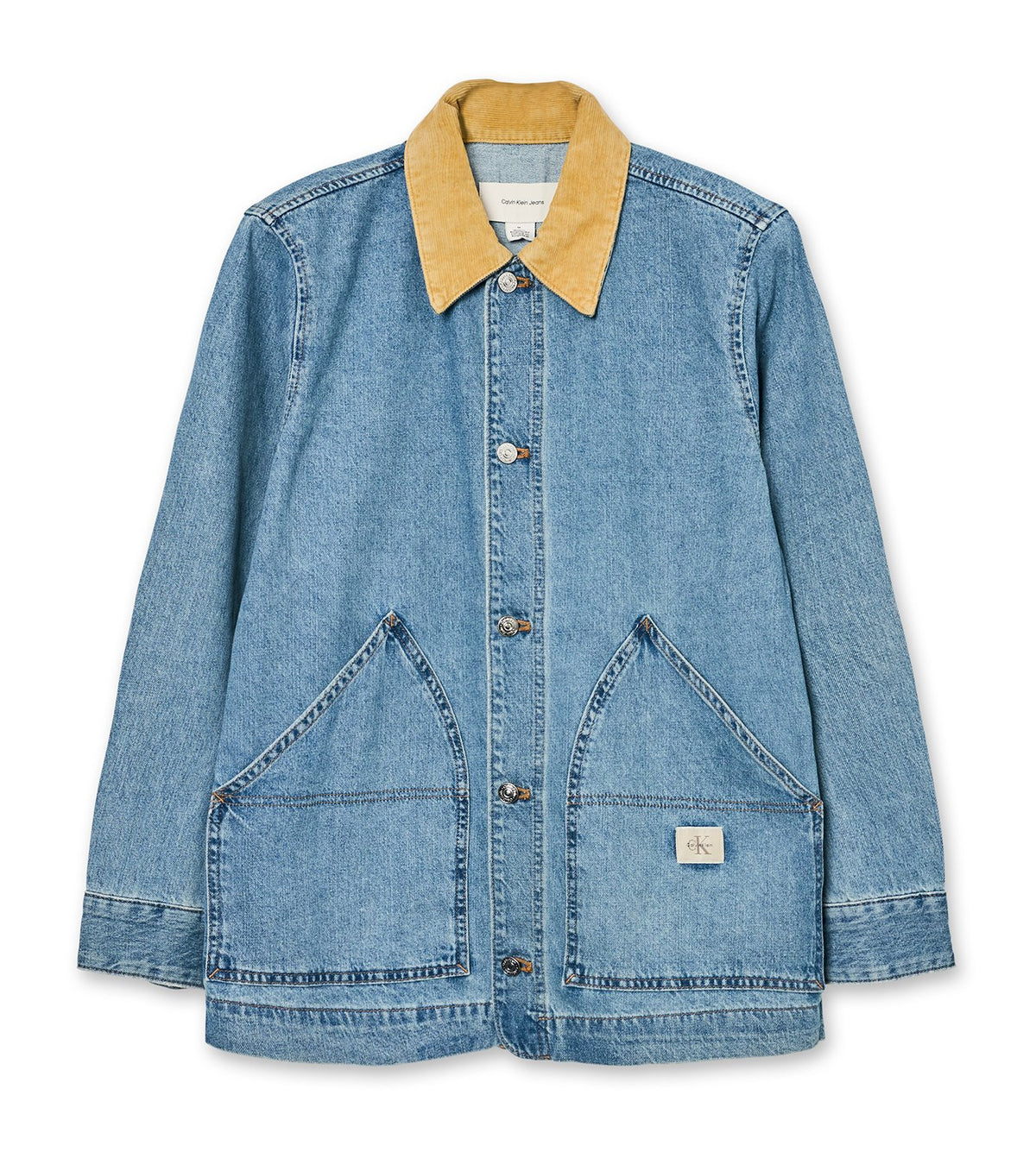 CONTRAST COLLAR CHORE COAT