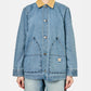 CONTRAST COLLAR CHORE COAT