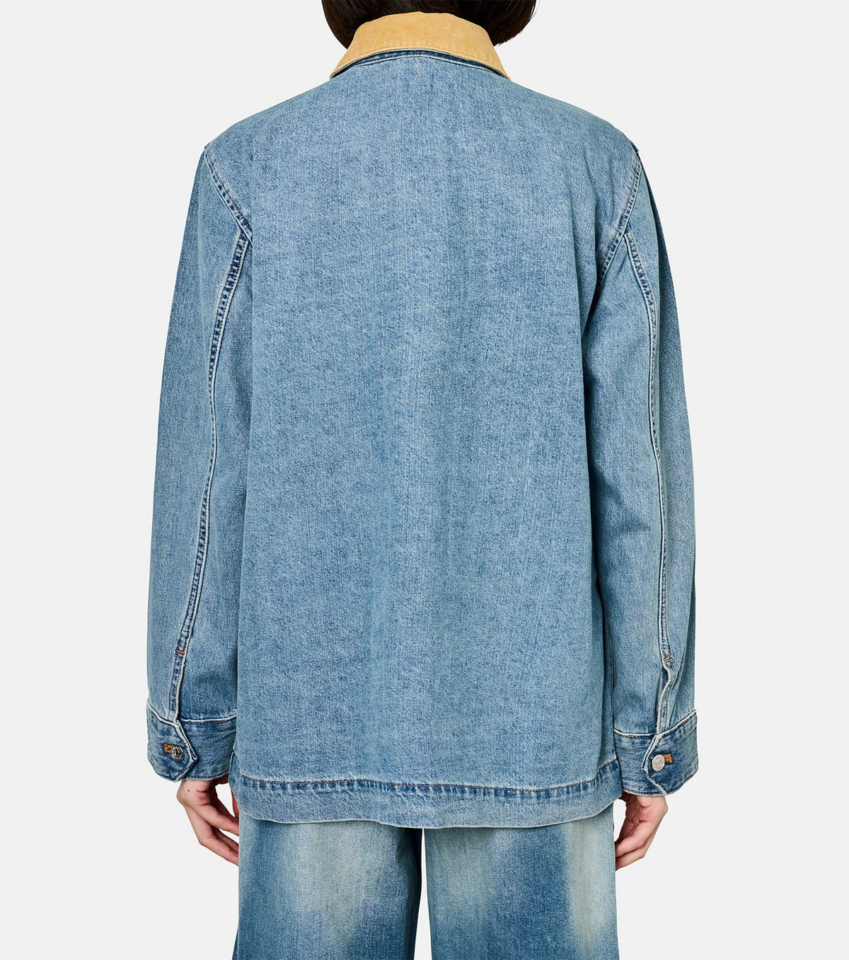 CONTRAST COLLAR CHORE COAT
