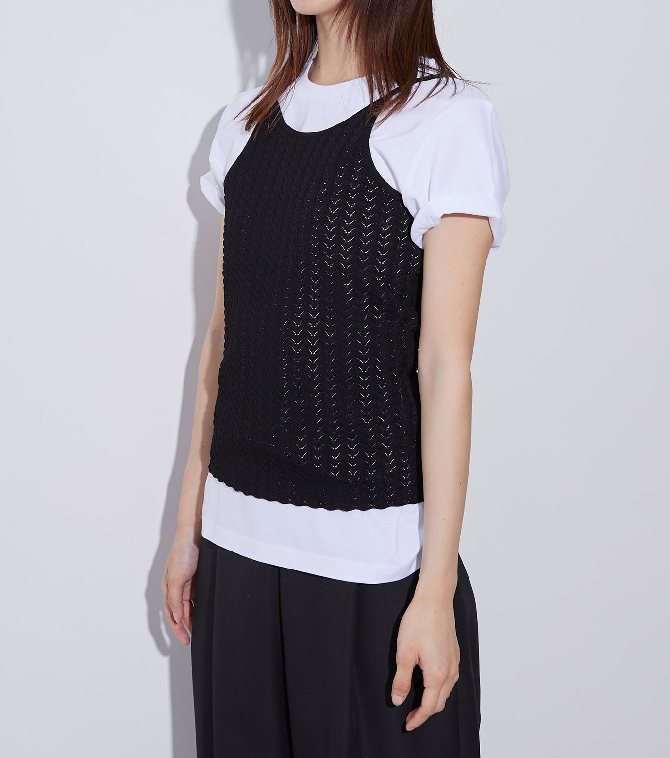 Eyelet Pattern Knit Camisol