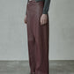 Asymmetry Leather Pants