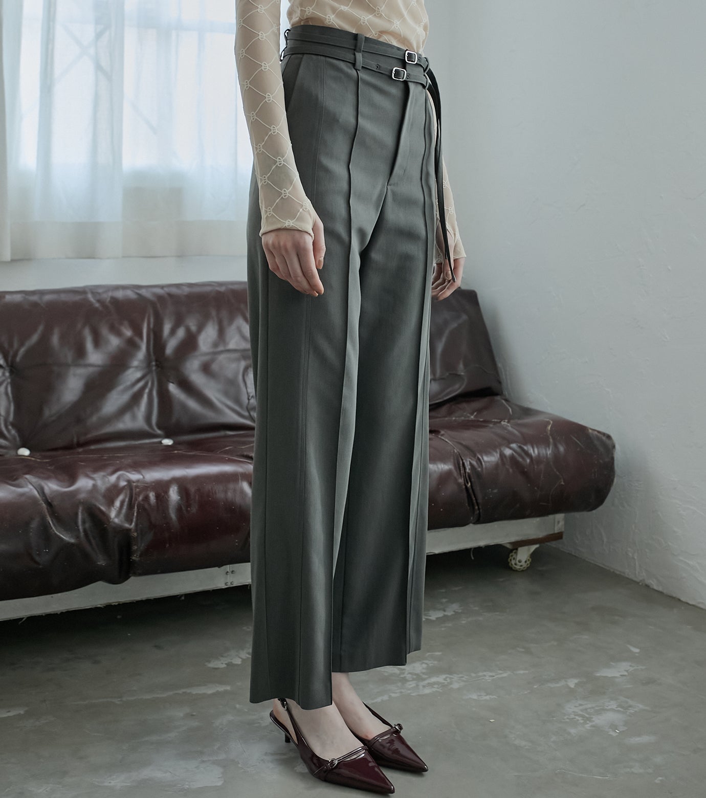 Oxford Double Belted Pants