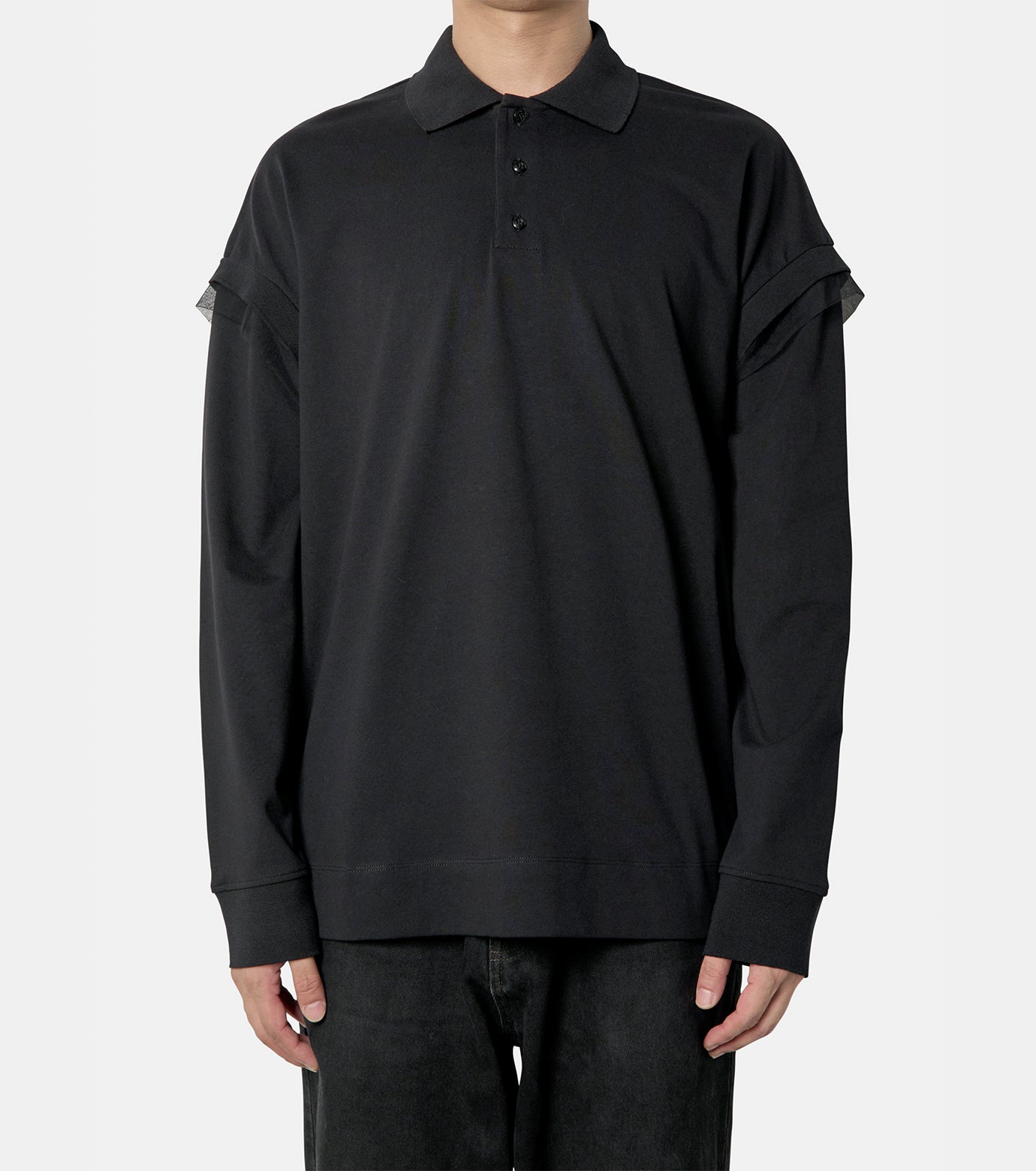 OVERSIZED LONG SLEEVE POLO SHIRT