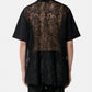 BOXY T-SHIRT W/ SHEER LACE BACK PANE