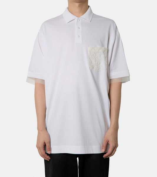 LACE POCKET POLO SHIRT