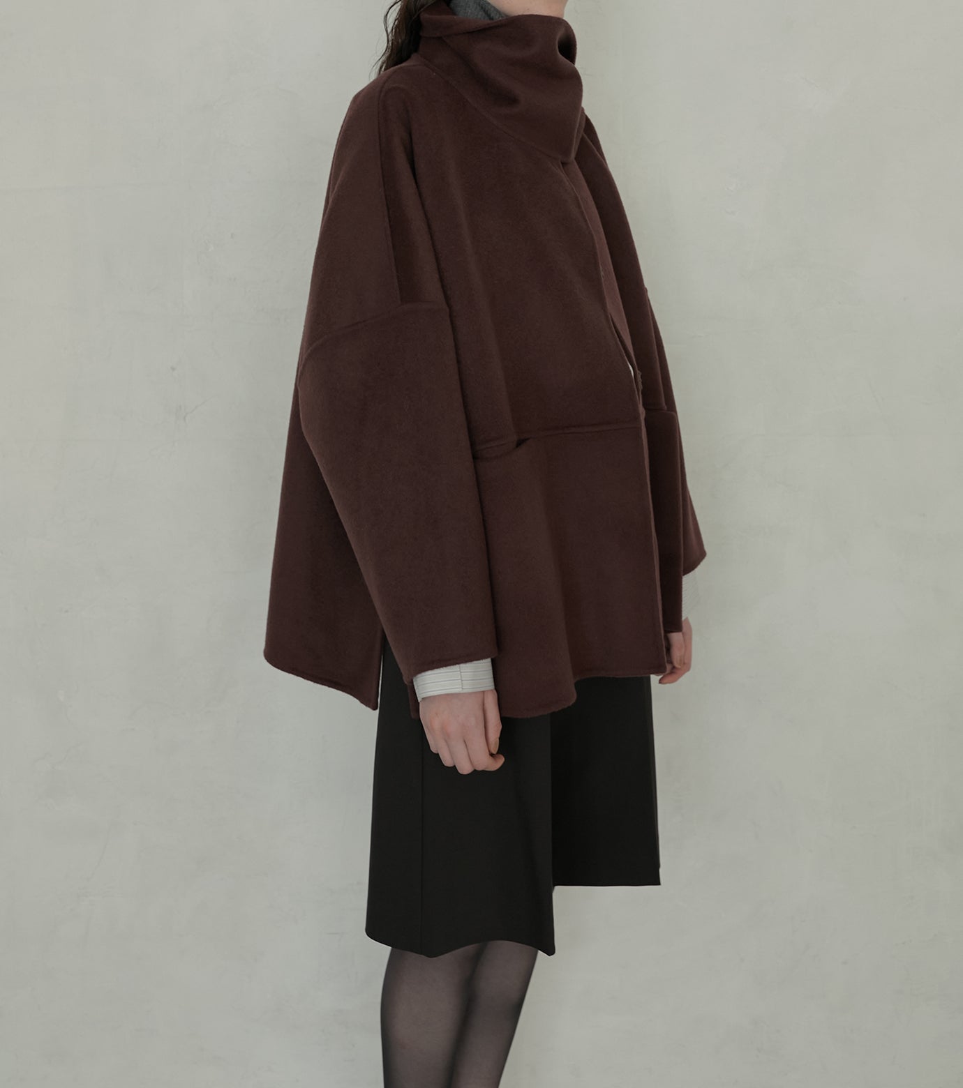 Double Face Scarf Wool Coat